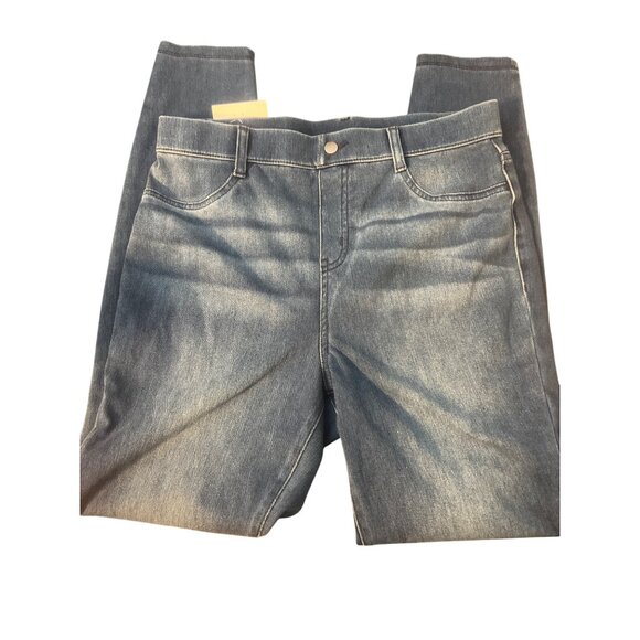 Time Tru High Rise Stretch Fitted Jeggings Jeans Denim Blue Pull On M 8/10 NWT - Picture 1 of 4